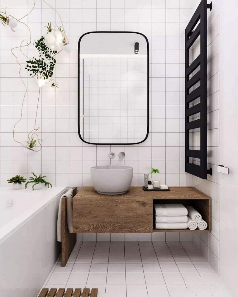 Thiết kế nội thất phòng tắm với đồ dùng nhỏ gọn, tiện lợi