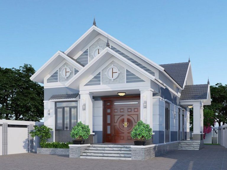Mẫu nhà 8×12 1 tầng đẹp nhất, hiện đại mái Thái, mái Nhật