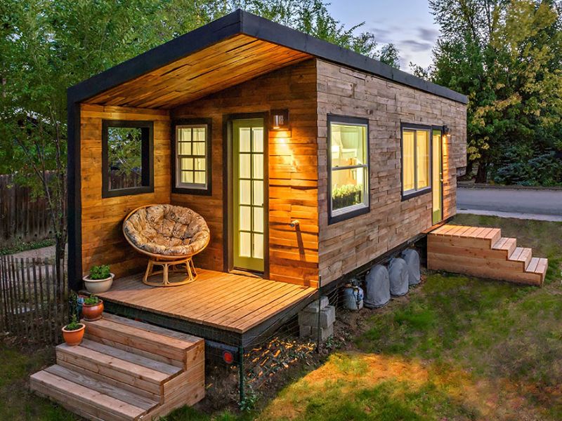 Nhà di động sử dụng vật liệu gỗ tự nhiên tạo cảm giác ấm cúng