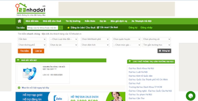 Khi bạn muốn tìm kiếm trang đăng tin bất động sản miễn phí hãy chọn 123nhadat.vn