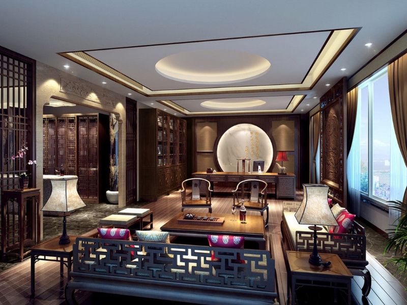 Mẫu phòng khách Trung Quốc thiết kế cổ điển