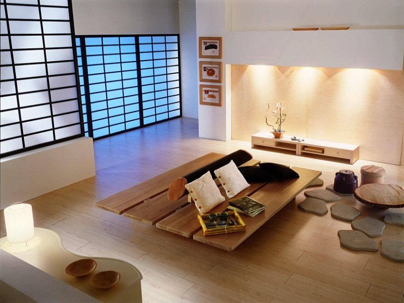 Nội thất căn hộ có sự kết hợp hài hòa giữa nội thất gỗ và ánh sáng