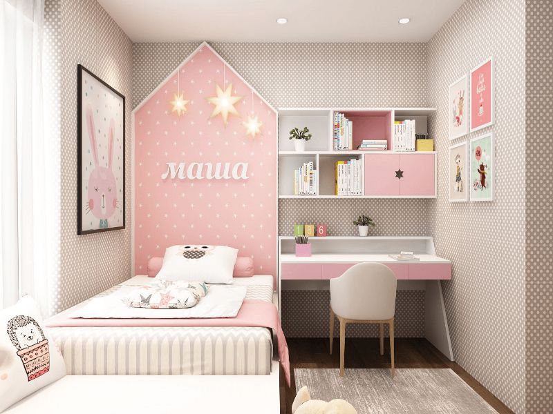 Phòng ngủ bé gái bố mẹ nên chọn màu sắc dễ thương, dịu dàng