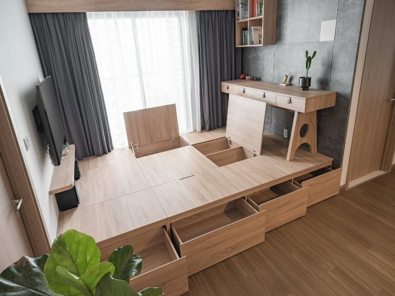 Ưu tiên sử dụng đồ nội thất thông minh trong căn hộ phong cách Nhật