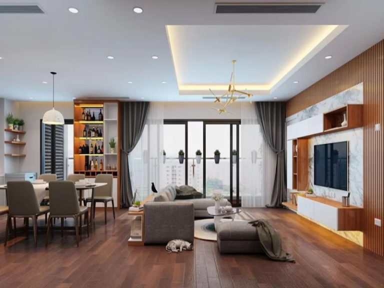 Mẫu thiết kế căn hộ chung cư 70m2 2 phòng ngủ sang trọng, tiện nghi