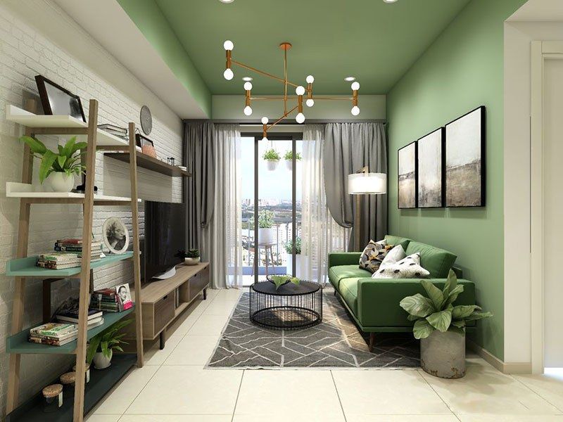 Mẫu thiết kế nhà chung cư 70m2 với xu hướng nội thất xanh