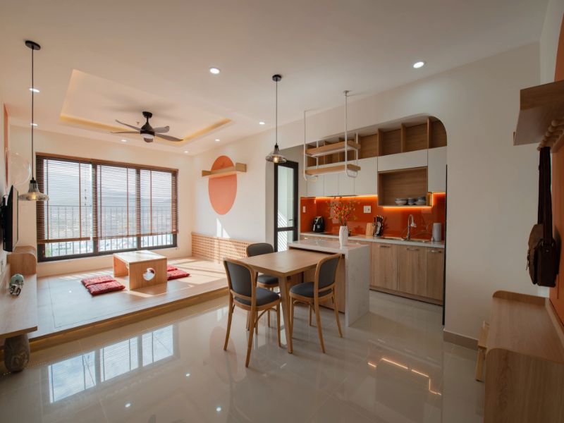 Thiết kế chung cư 90m2 3 phòng ngủ phong cách Nhật Bản